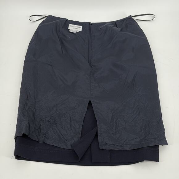 Vintage Charles Gray London Women’s Navy Knee Length Pencil Skirt Size 6 Poly - Picture 10 of 11